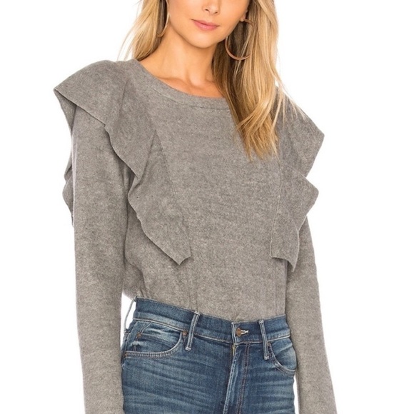 McGuire XS Gray Double Ruffle Sweater Women’s - Picture 1 of 7